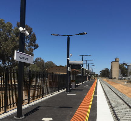 Goornong VIC platform ID Rail Signage